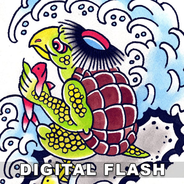 Nicholas McEvoy Digital Tattoo Flash #16-#18 - tattooflashcollective
