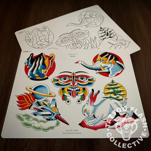 Nicholas McEvoy Digital Tattoo Flash #07-#09 - tattooflashcollective
