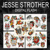 Jesse Strother 5 page Digital Flash #1-#5 - tattooflashcollective