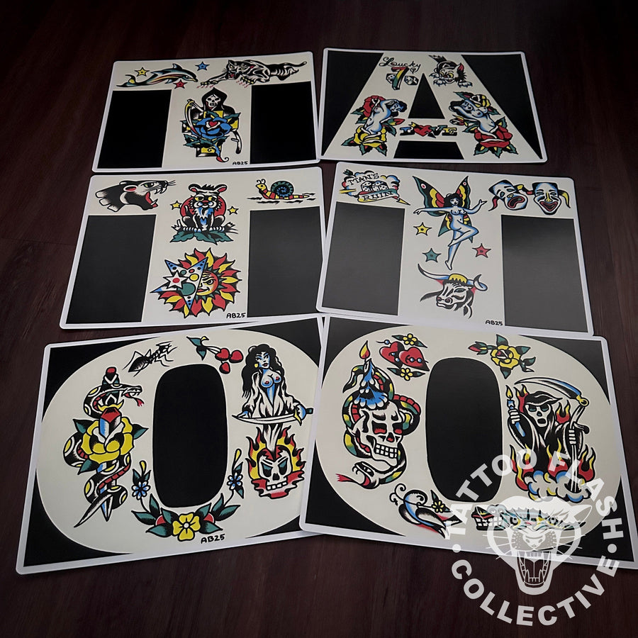 Andrew Bixby Flash Andrew Bixby Tattoo Flash Set #11 - #16