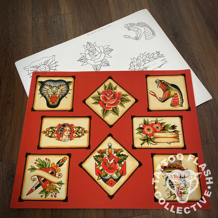 Black Stallion Tattoo Flash Black Stallion #119 16"x20" poster