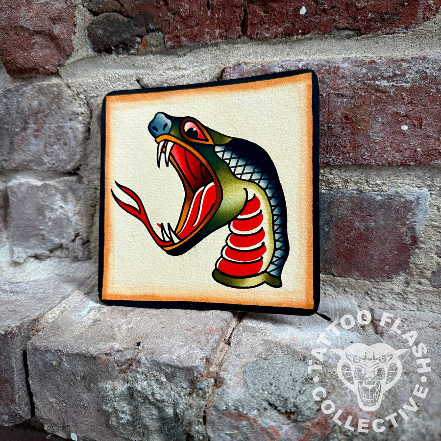 Black Stallion Tattoo Flash Original Black Stallion Painting 5"x5"