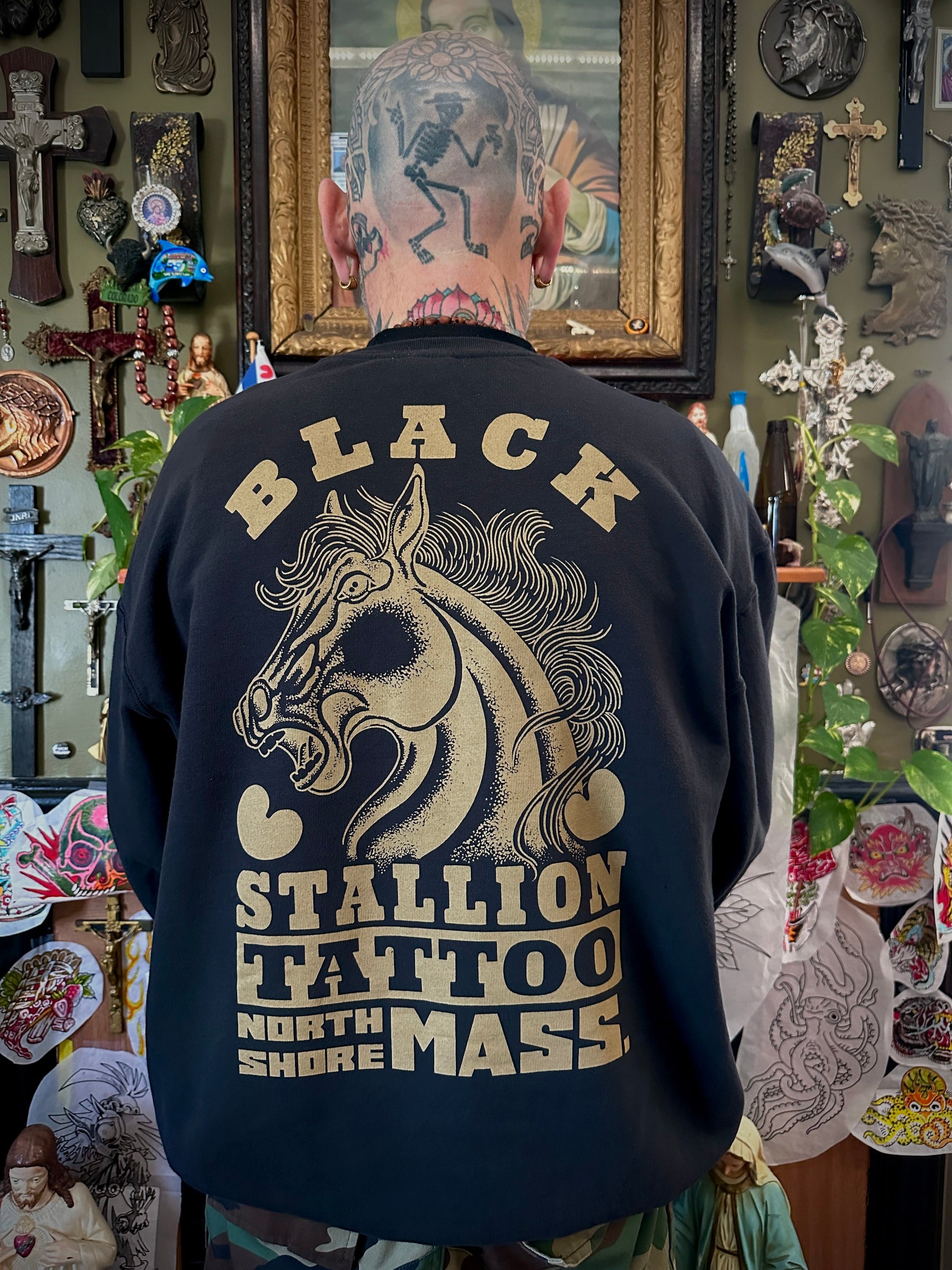 Black Stallion Tattoo Black Stallion lightweight Crewneck