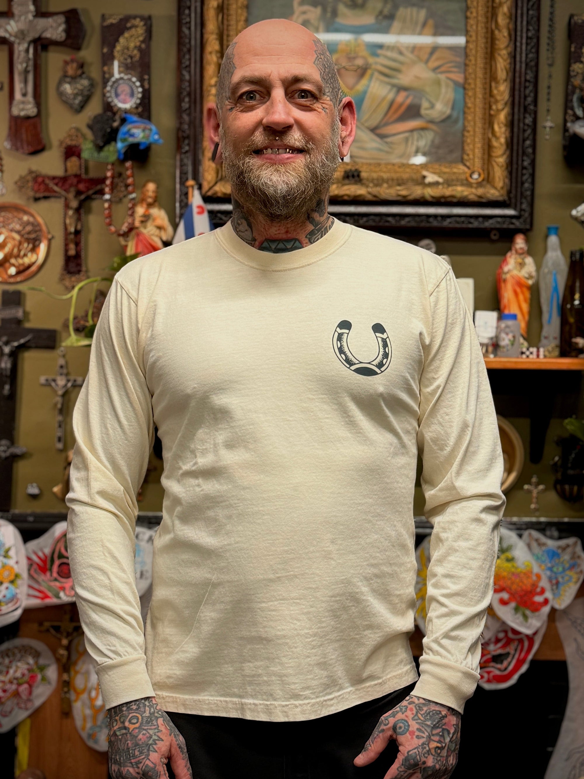 Black Stallion Tattoo Black Stallion Long sleeve shirt -Ivory
