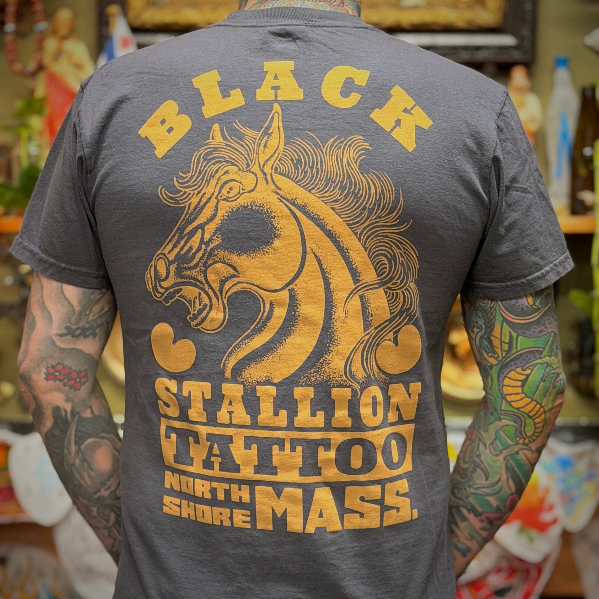 Black Stallion Tattoo Black Stallion T-shirt Graphite