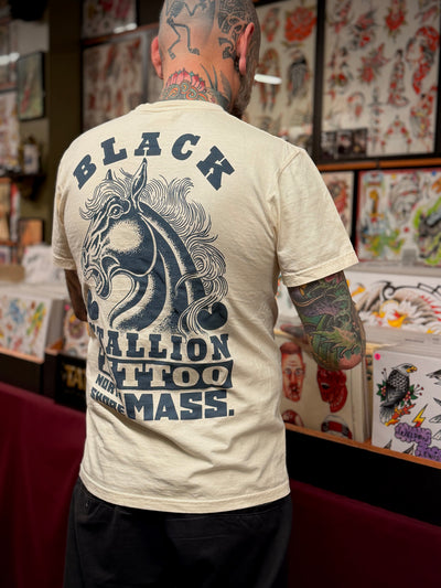 Black Stallion Tattoo Black Stallion T-shirt Ivory