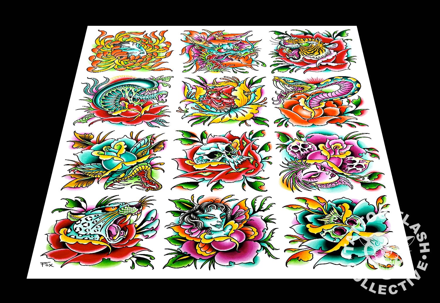 Dave Fox prints 12"x16" Dave Fox Tattoo Print #33- 12"x16" and 18"x24"