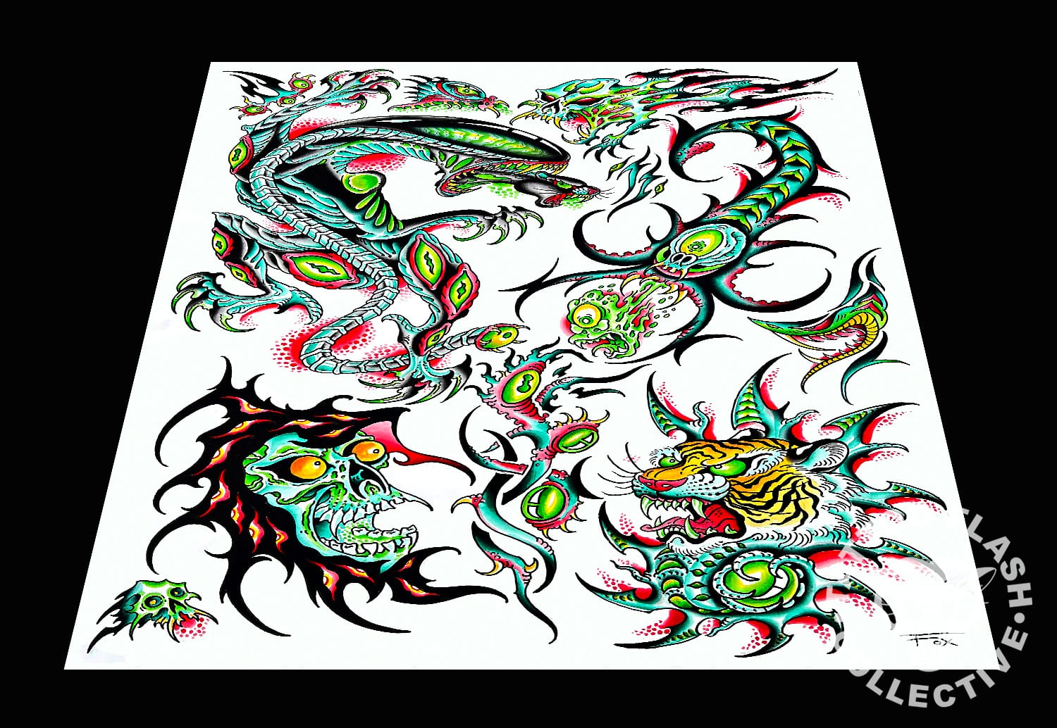 Dave Fox prints 12"x16" Dave Fox Tattoo Print #34- 12"x16" and 18"x24"