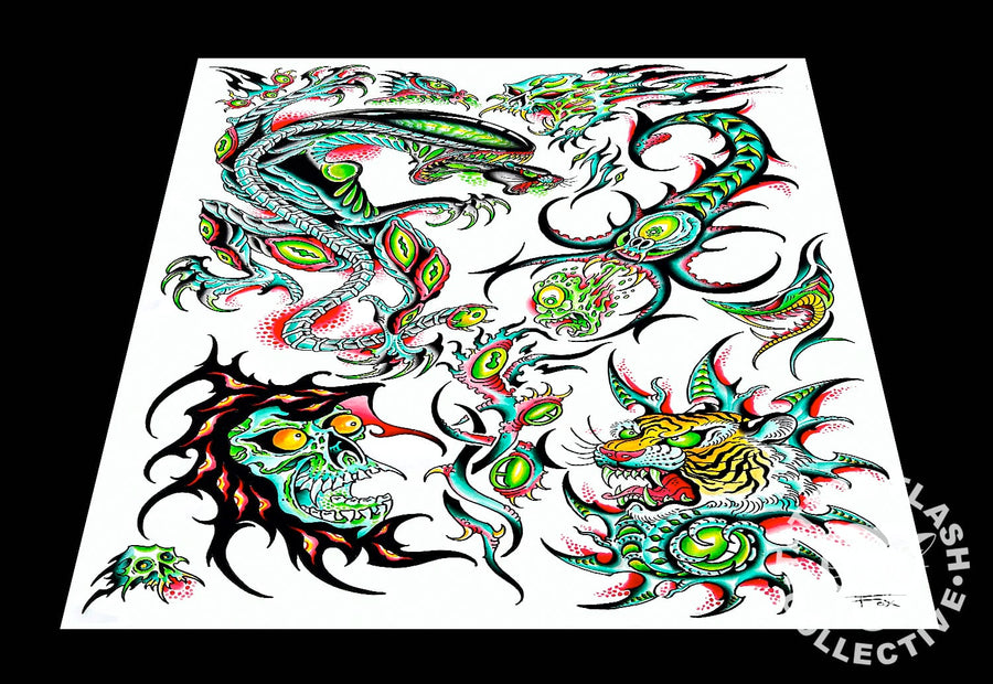Dave Fox prints 12"x16" Dave Fox Tattoo Print #34- 12"x16" and 18"x24"