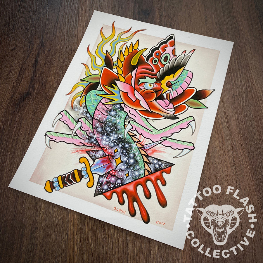 John Glessner prints John Glessner Tattoo Print #02- 9"x12"