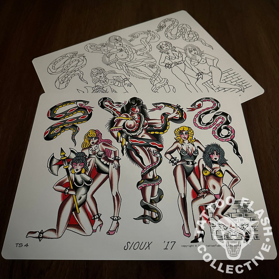 leina okumara Flash Leina Sioux Tattoo Flash #04 (old stock)