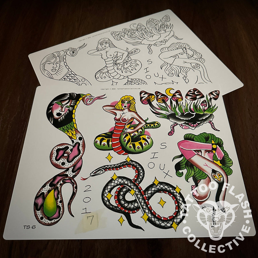 leina okumara Flash Leina Sioux Tattoo Flash #06