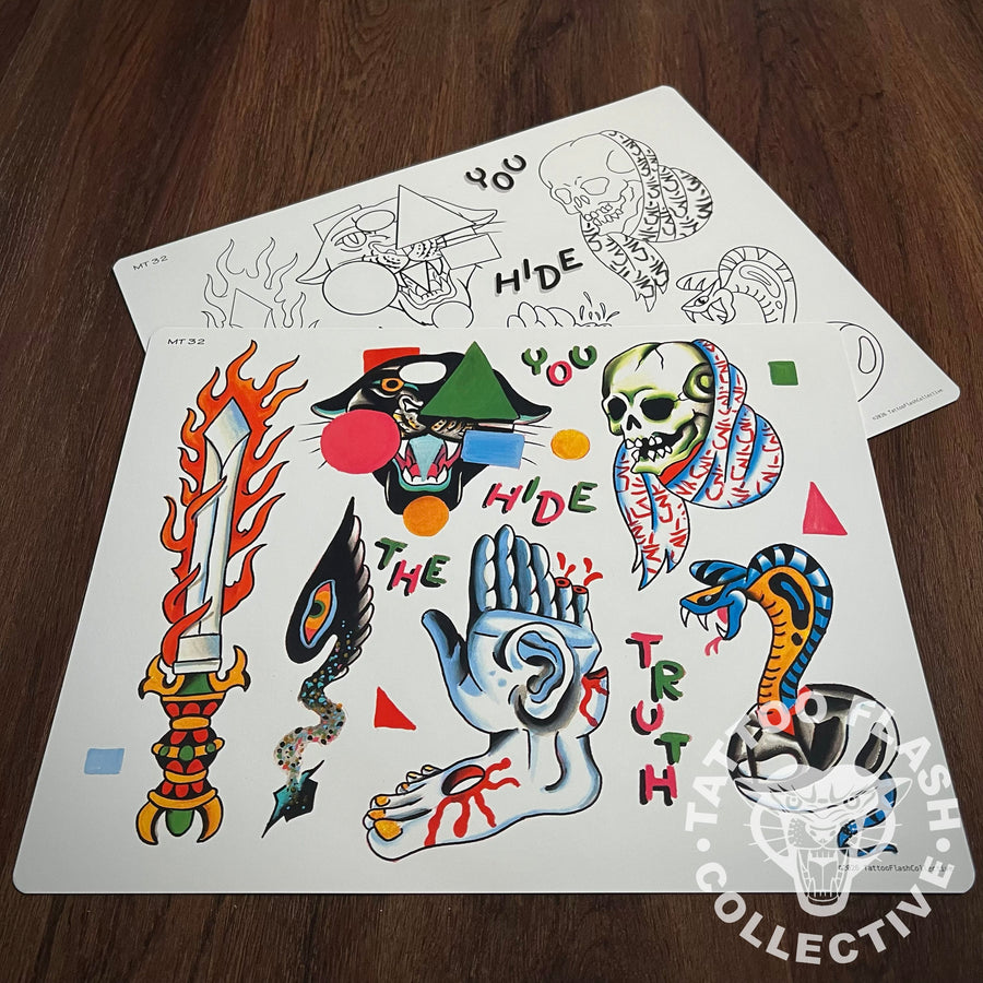Matt Thornton Flash Matt Thornton Tattoo Flash #32
