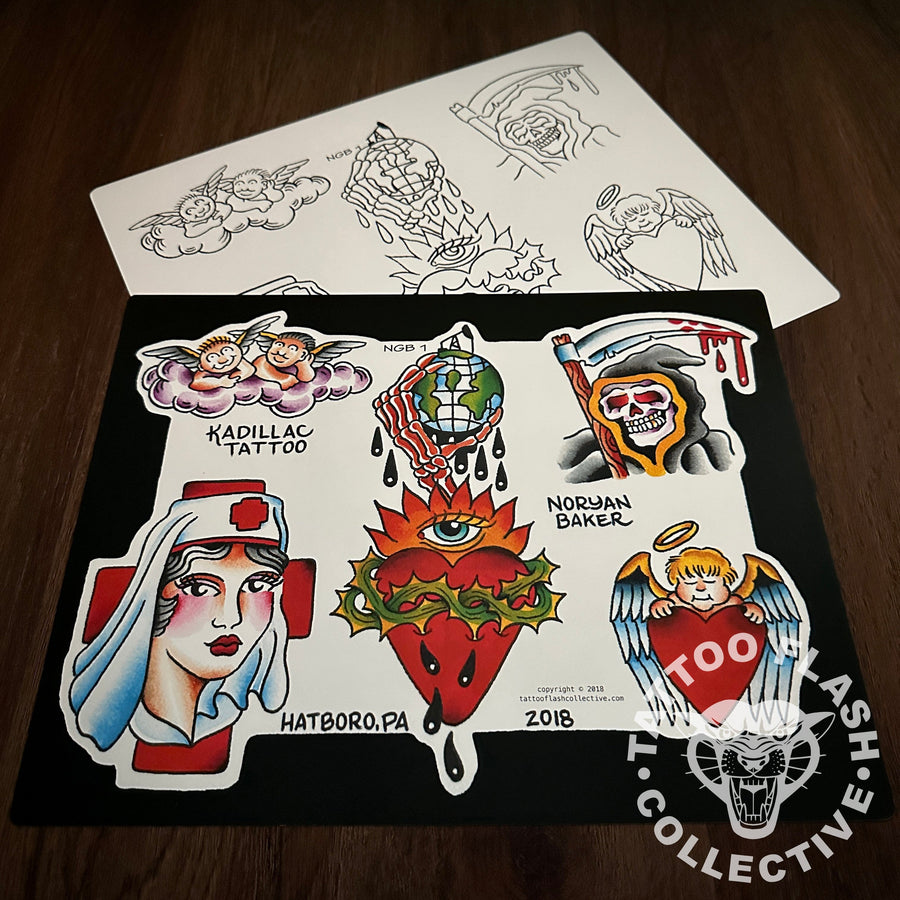 Noryan Baker Flash Noryan Baker Tattoo Flash #01 (old stock)
