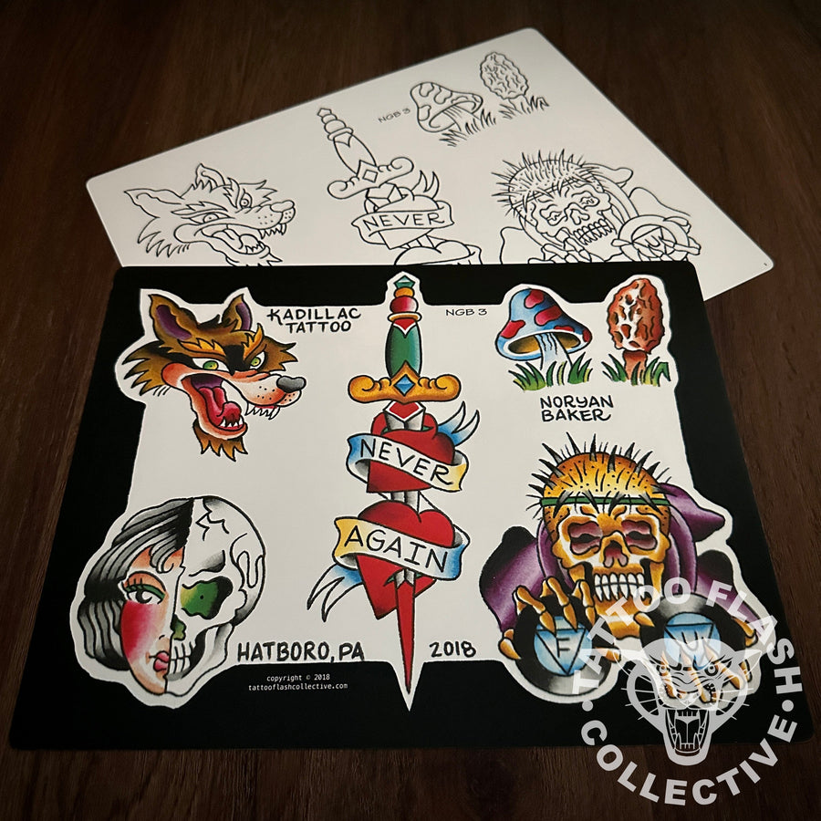 Noryan Baker Flash Noryan Baker Tattoo Flash #03 (old stock)