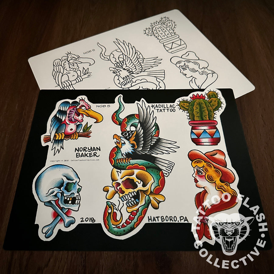 Noryan Baker Flash Noryan Baker Tattoo Flash #05 (old stock)