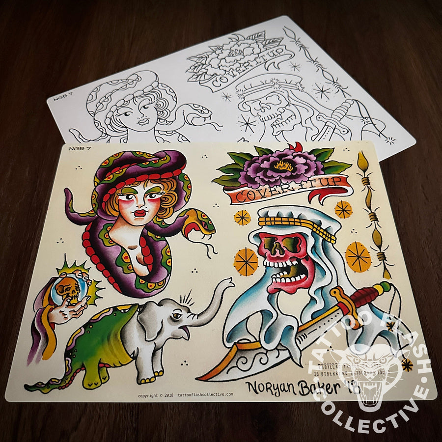 Noryan Baker Flash Noryan Baker Tattoo Flash #07 (old stock)