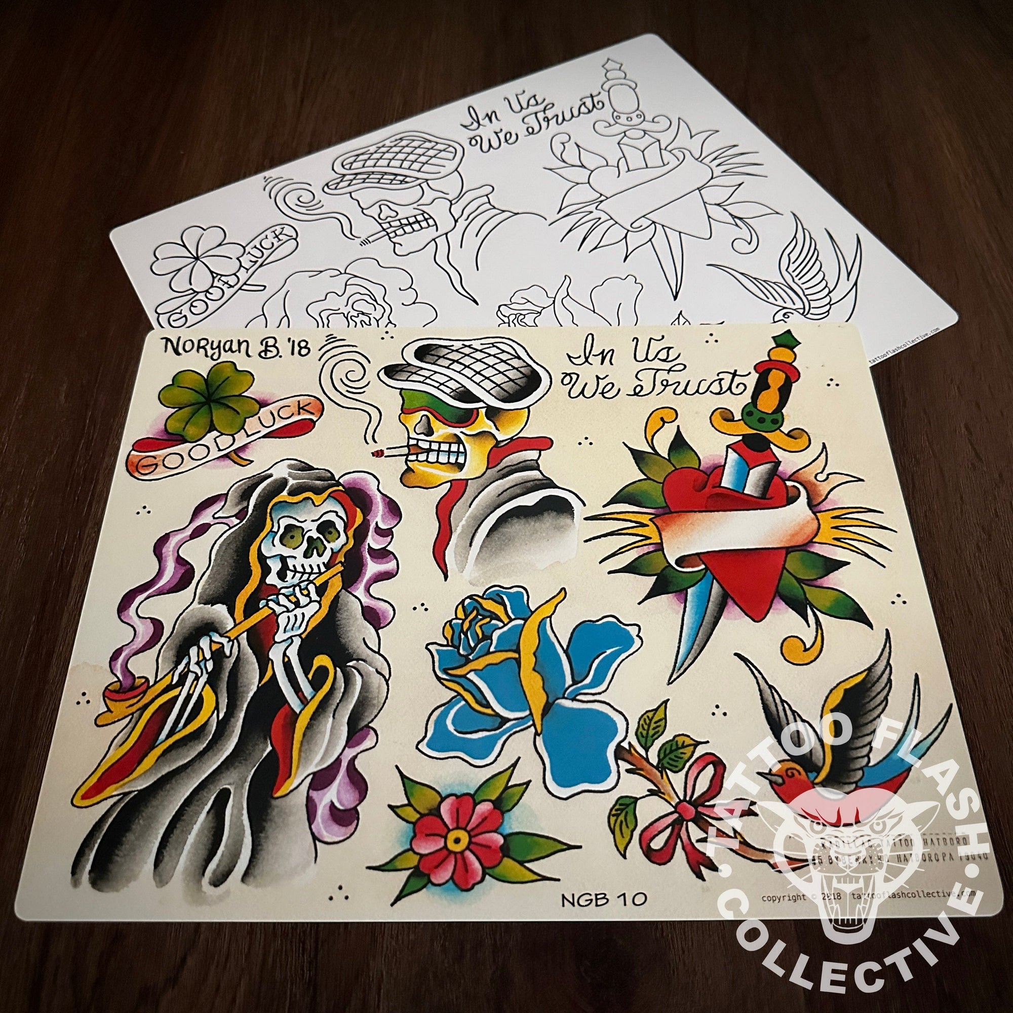 Noryan Baker Flash Noryan Baker Tattoo Flash #10 (old stock)