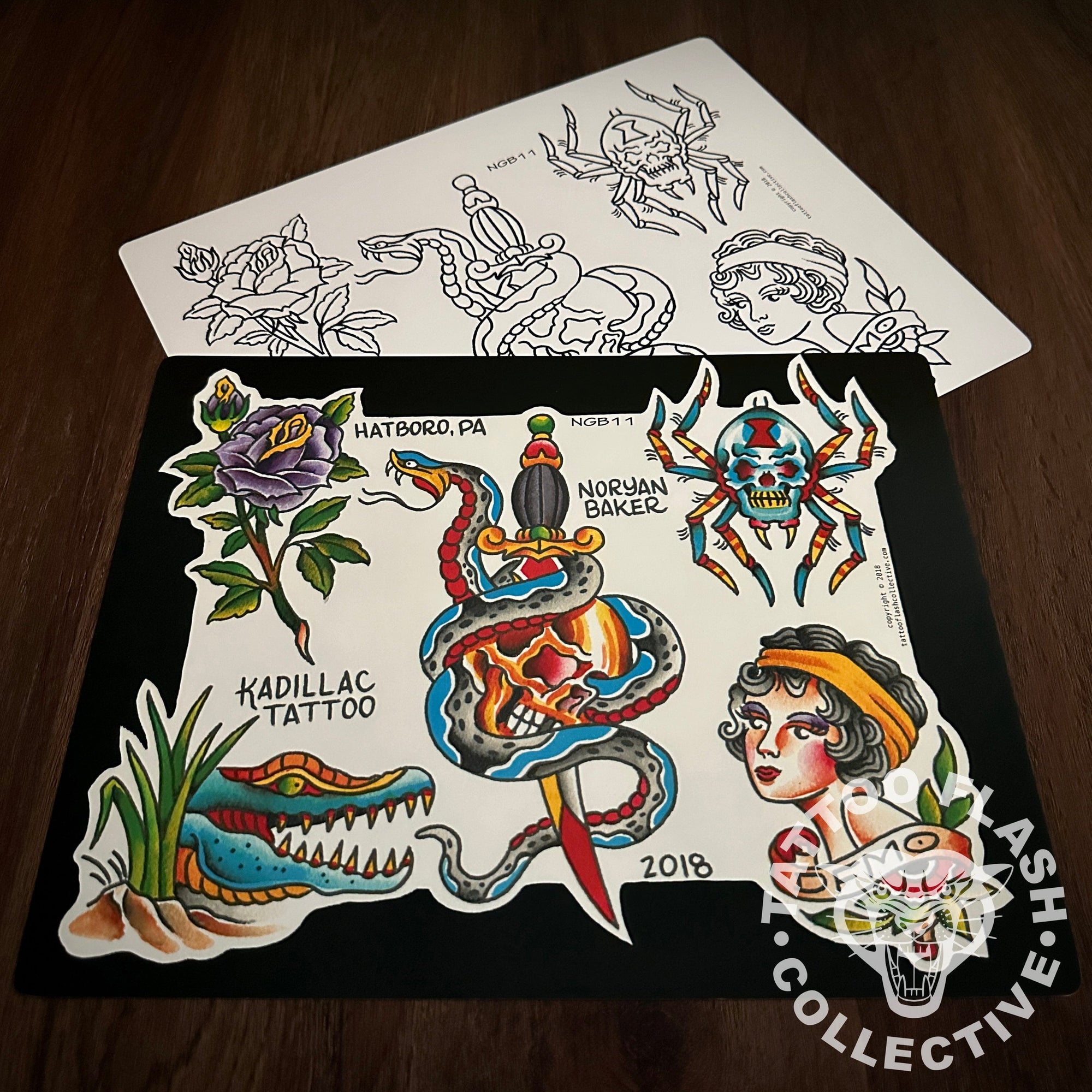 Noryan Baker Flash Noryan Baker Tattoo Flash #11 (old stock)