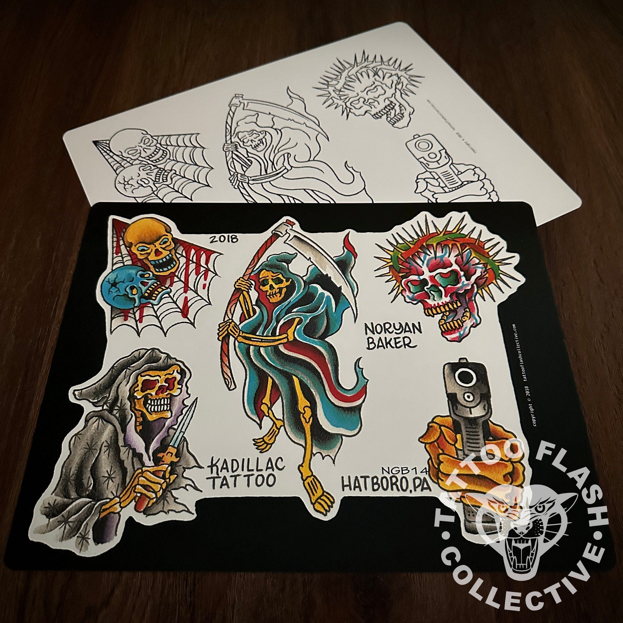 Noryan Baker Flash Noryan Baker Tattoo Flash #14 (old stock)