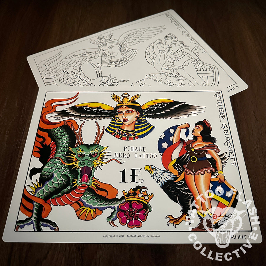 Randy Hall Flash Randy Hall Tattoo Flash #01