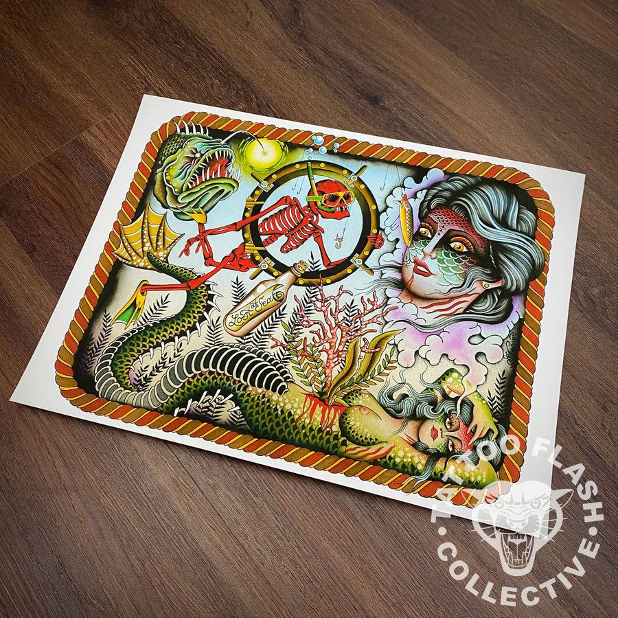 shaun topper prints Shaun Topper Tattoo Print #01- 12"x16"