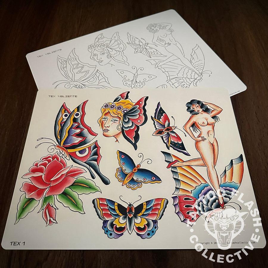 Tex Valiente Flash Tex Valiente Tattoo Flash #01