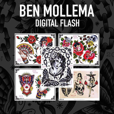 Ben Mollema 5 page Digital Flash #1-#5 - tattooflashcollective