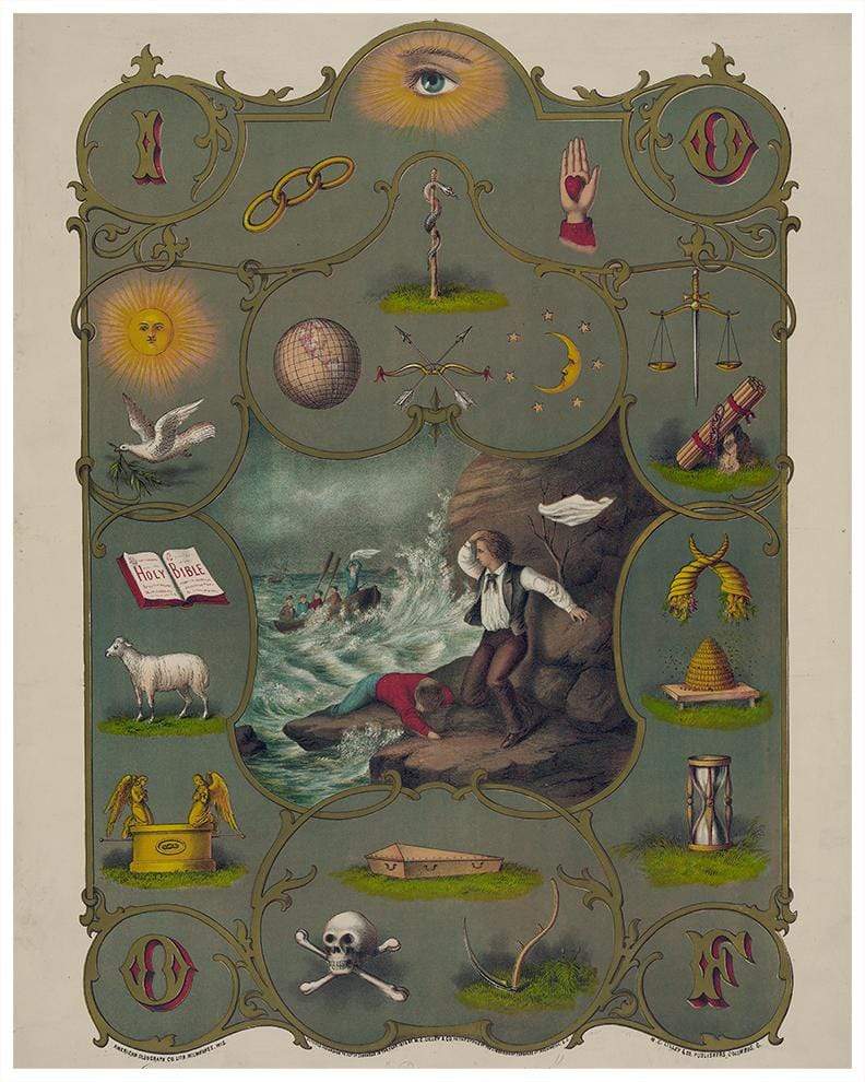 Odd Fellows Print#1 -16"x20" - tattooflashcollective