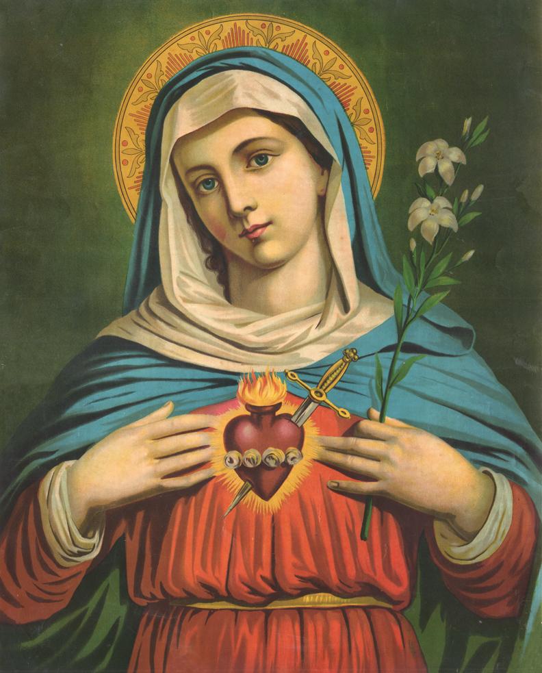Virgin Mary Print#1 8"X10"-16"x20" - tattooflashcollective