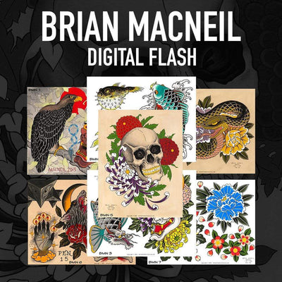 Brian MacNeil 7 page Digital Flash #1-#7 - tattooflashcollective