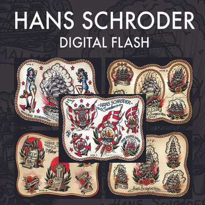Hans schröder 5 page Digital Flash #1-#5 - tattooflashcollective