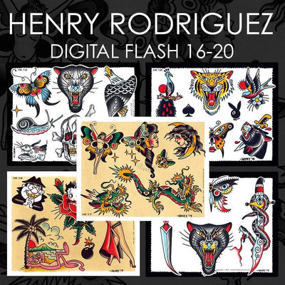 Henry Rodriguez 5 page Digital Flash #16-#20 - tattooflashcollective