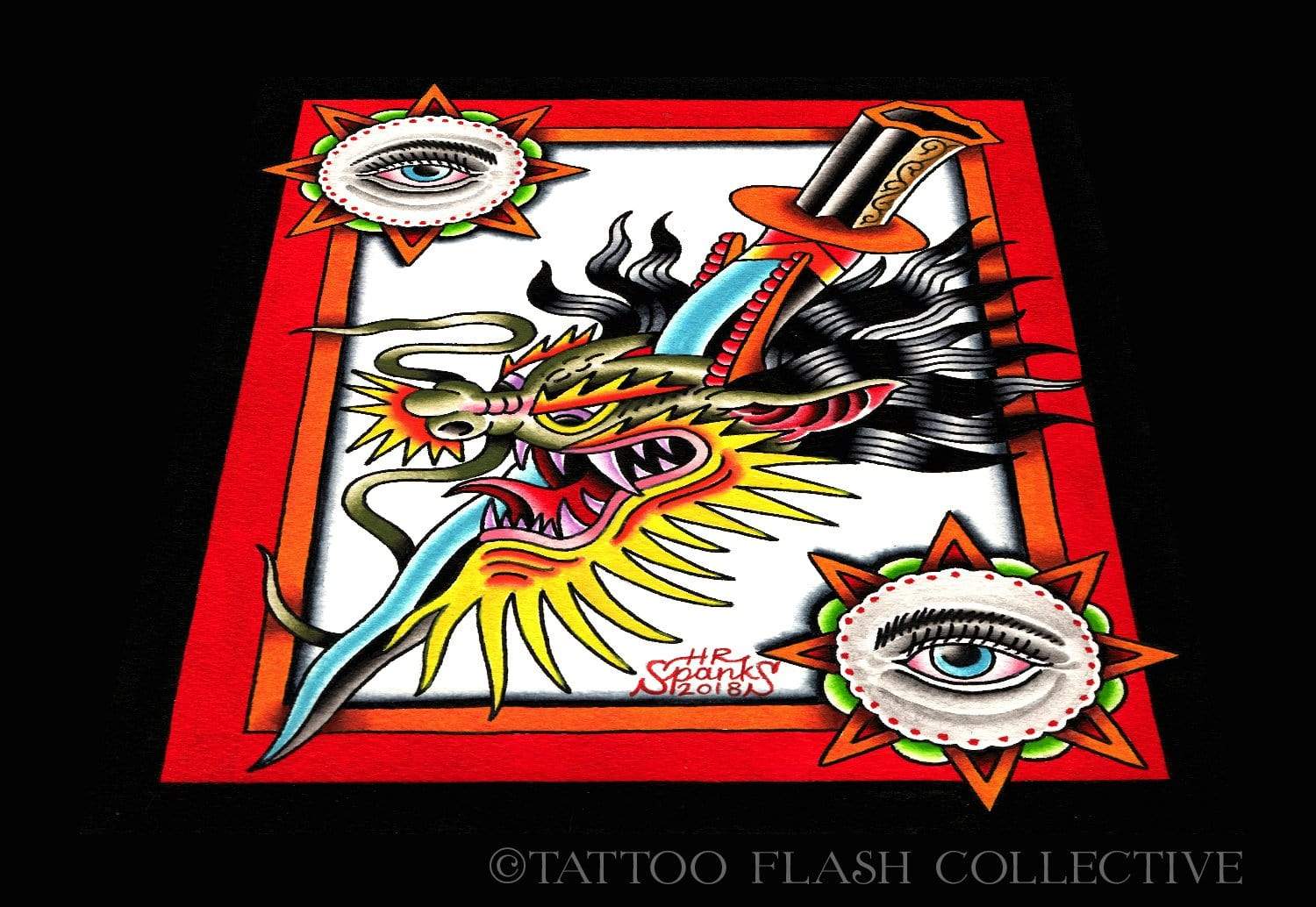 Hunter Spanks Print#7 8"X10" - tattooflashcollective