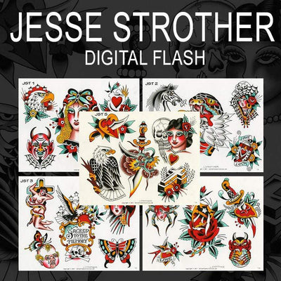 Jesse Strother 5 page Digital Flash #1-#5 - tattooflashcollective