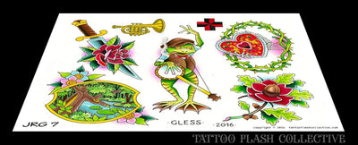 John Glessner 5 page Digital Flash #6-#10 - tattooflashcollective