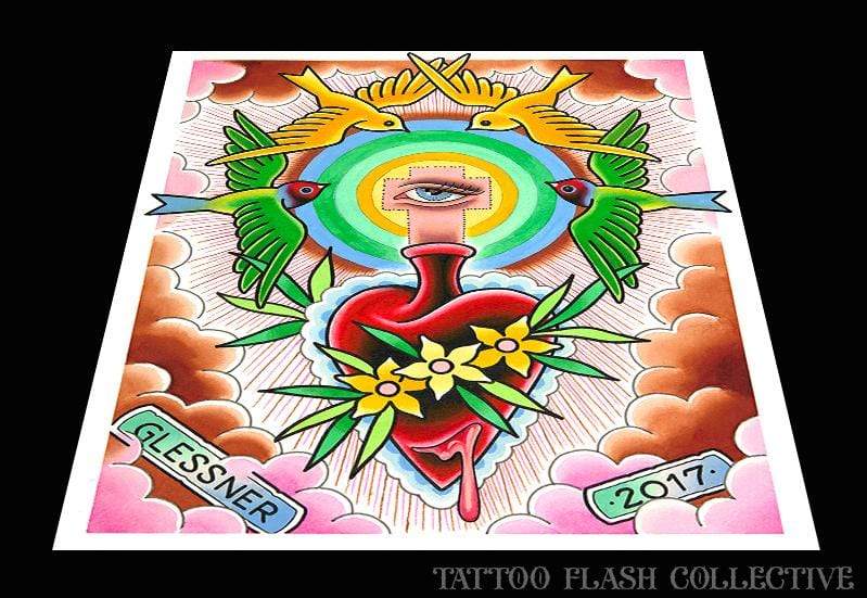 John Glessner Print#5 9"x12" - tattooflashcollective