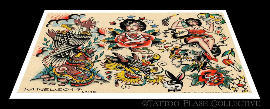 Matt Nelson #15 16"x20" flash - tattooflashcollective