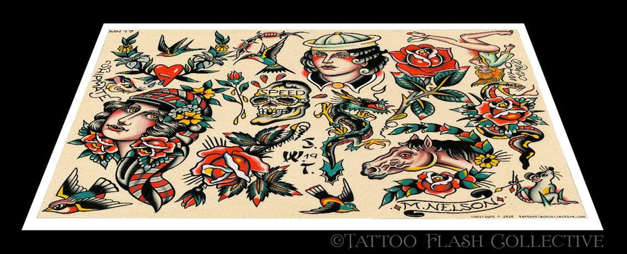 Matt Nelson #17 16"x20" flash - tattooflashcollective