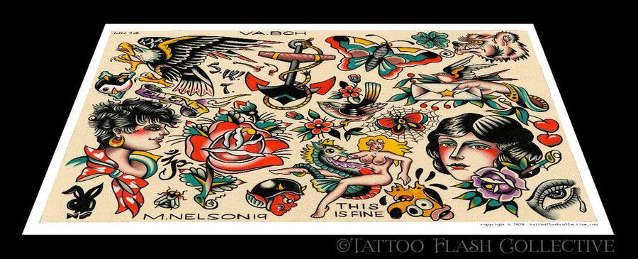 Matt Nelson #18 16"x20" flash - tattooflashcollective