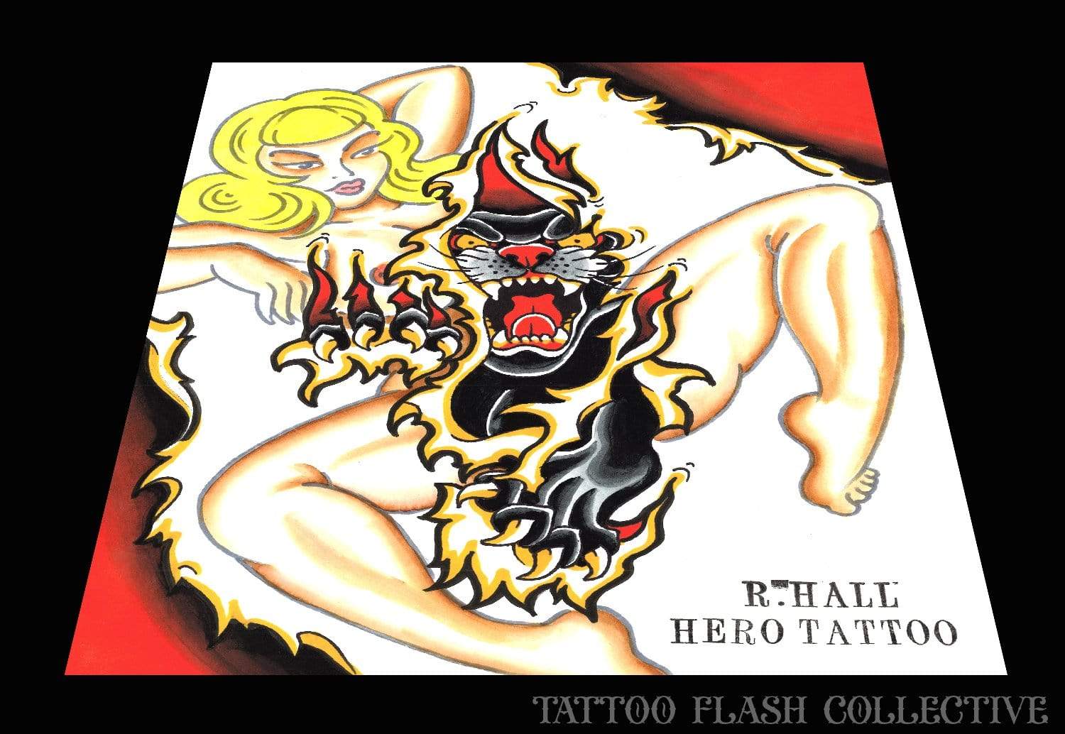 Randy Hall Print#1 9"x12" - tattooflashcollective