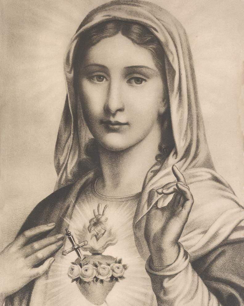 Virgin Mary Print#3 8"X10"-16"x20" - tattooflashcollective
