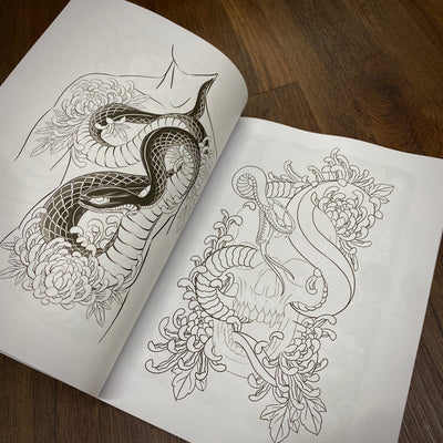 Tattoo Flash Collective Books Daniele Book line drawings