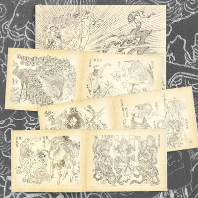 Tattoo Flash Collective Books Hokusai Line Drawings